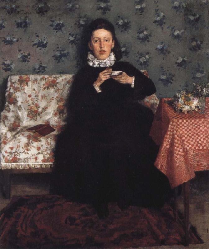 Wilhelm Trubner On the Sofa oil painting image